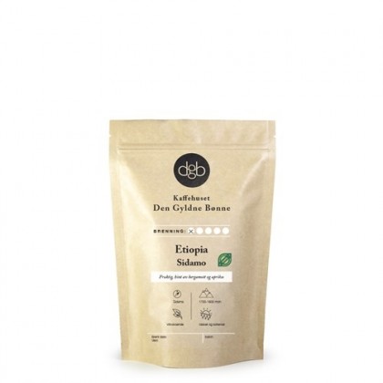 Økologisk kaffe fra Etiopia, Sidamo hele bønner - 250g - Den Gyldne Bønne