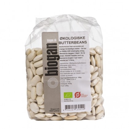 Økologiske limabønner - butter beans - 750 g - Biogan