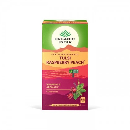 Tulsi Bringebær Fersken té fra Organic India