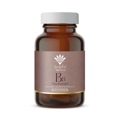 B3 vitamin (Niacin) - Natural Grown Nutrients - 60 tabletter for 1-2 mnd