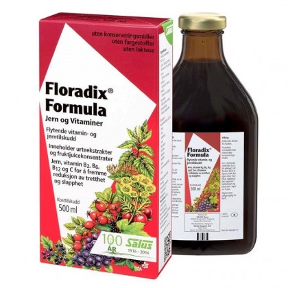 Floradix Formula - Flytende jern og vitaminer - 500ml