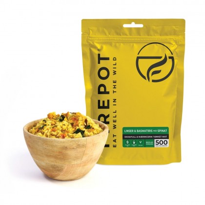 Linser & Basmatiris med spinat - Vegansk turmat - Firepot - 135g