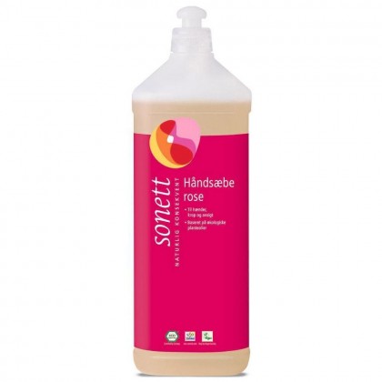 Økologisk håndsåpe - Rose - 1 liter refill - Sonett