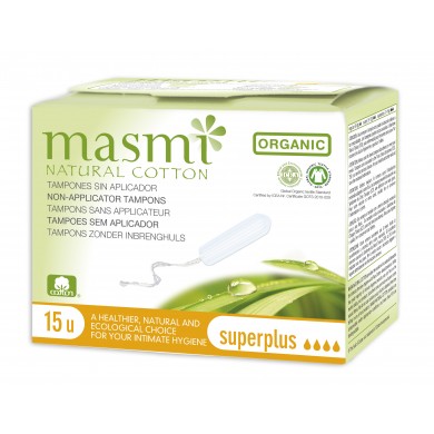 Masmi Økologiske tamponger uten innføringshylse, superplus