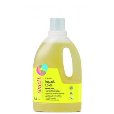 Vaskemiddel tøy color, mynte & sitron, flytende, 1.5 l, Sonett