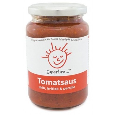Superbra - Tomatsaus med chilli, hvitløk og persille - 390 g