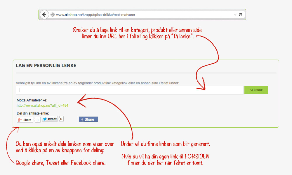 Affiliate Personlig lenke