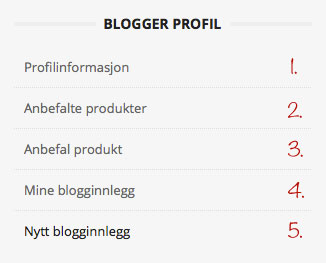 Blogger meny